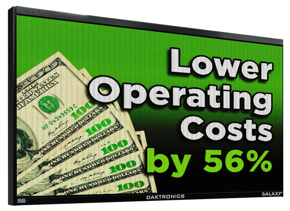 Galaxy G7 6 mm operating-cost comparison graphic (manufacturer claim)